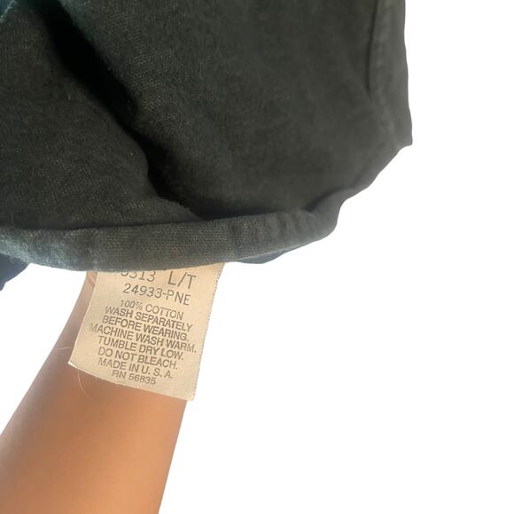 Cabela's Men's Size Large Tall Green Flannel Heavy Outdoor Button Up - Picture 5 of 9